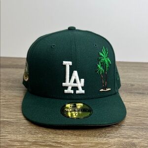 New Era 59FIFTY LA Dodgers Palm Tree Fitted Hat – Green – Size 7 3/8